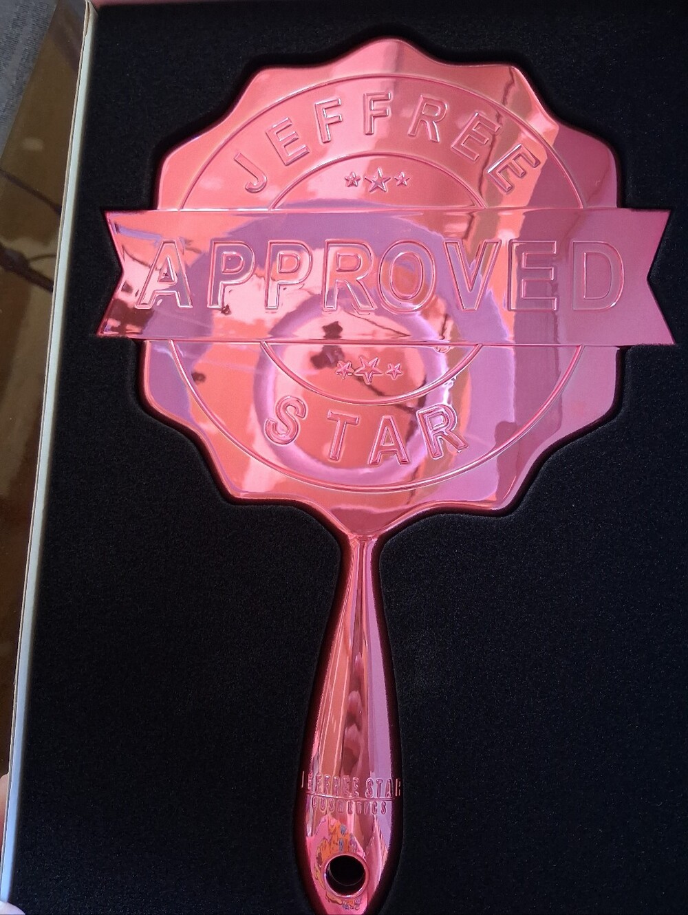 Jeffree Star Metallic Pink 'Approved' Hand Mirror